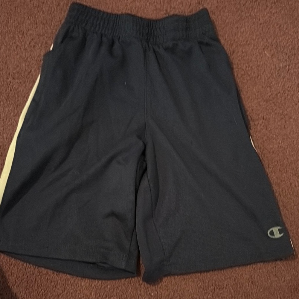 Champion Kids' Black Shorts with White Stripe